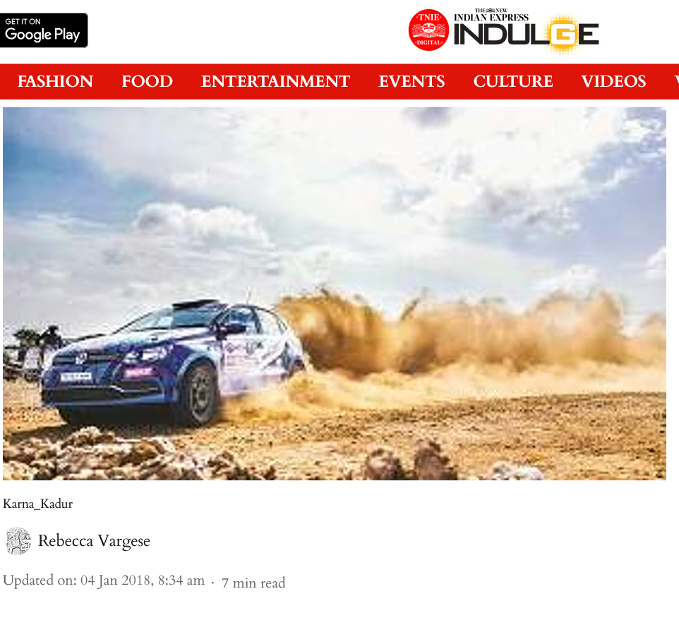 Johir Suresh featured in Indulge Express's racing article